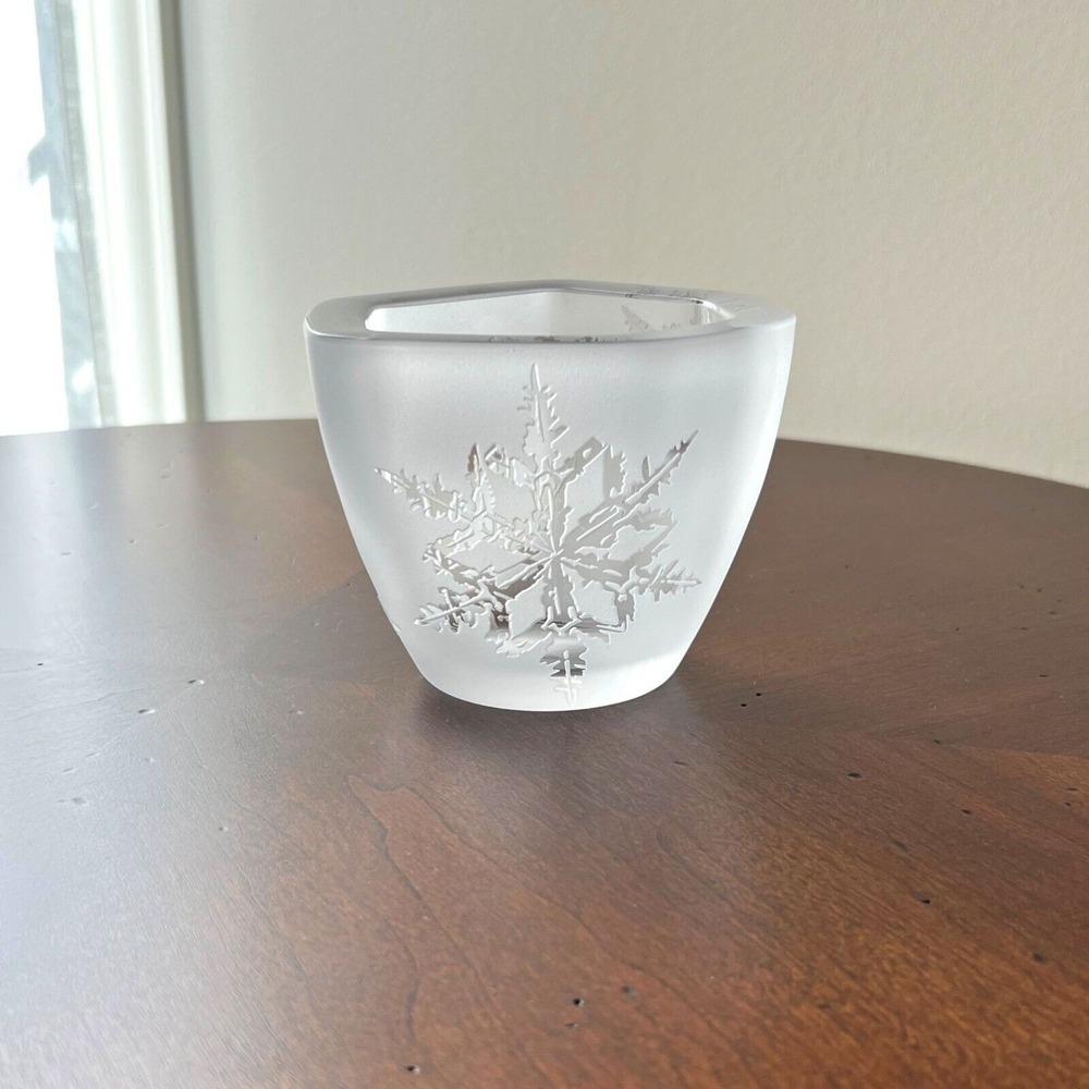 Villeroy & Boch Votive Candle Holder Frosted Snowflakes Wintertime Ice Crystals